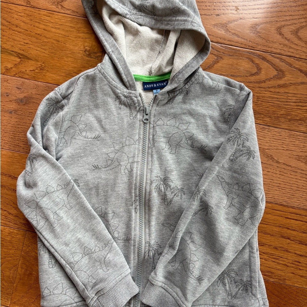 Andy & Evan Gray Dinosaur Hoodie for Kids, size 7